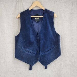 Vintage Blue Suede Vest